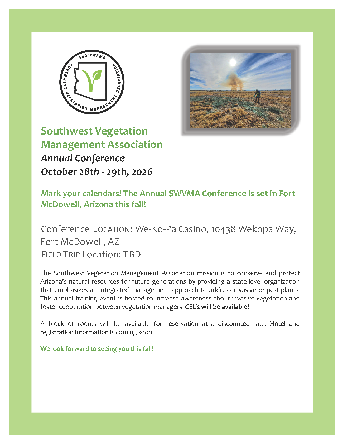 Annual Conference Flyer - Save the date October 28-29, 2026
