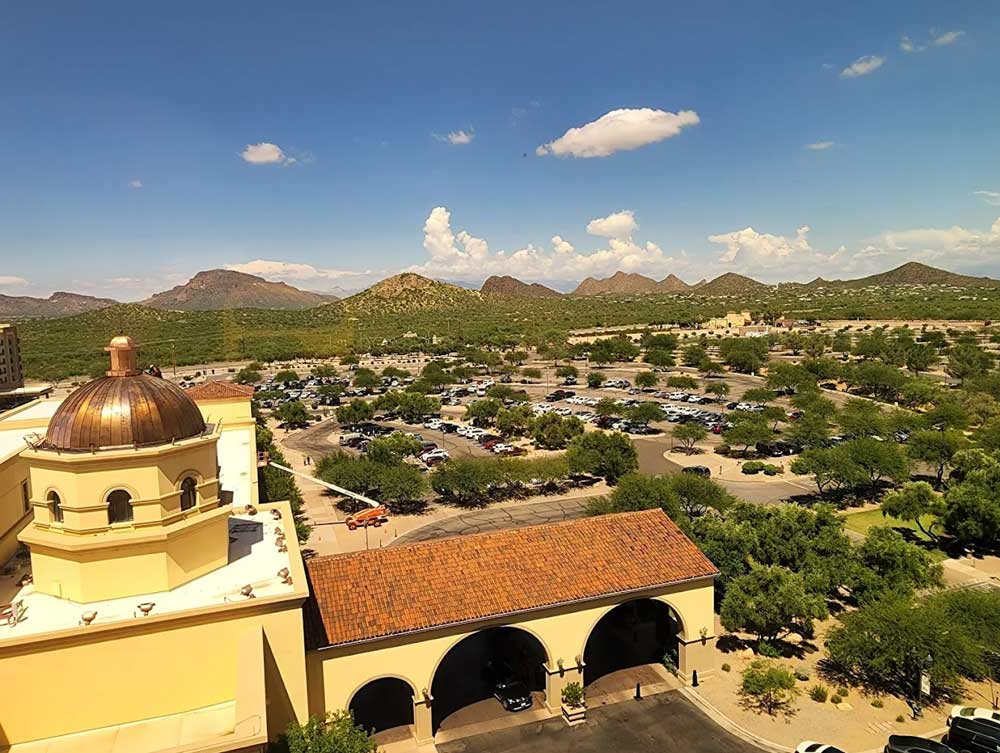 Tucson view of mountains from venue